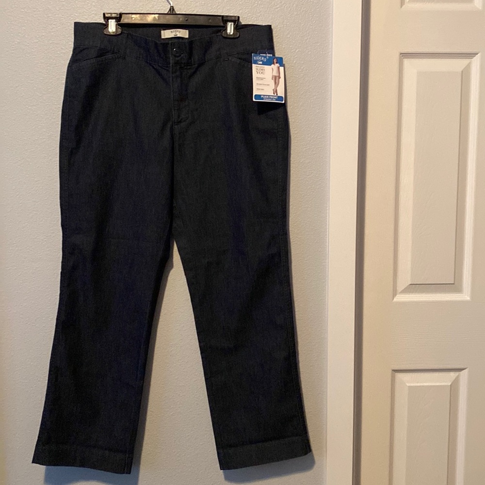 NWT Riders by Lee Slimming Tummy Control Straight Leg Stretchy Jeans  Size 14P